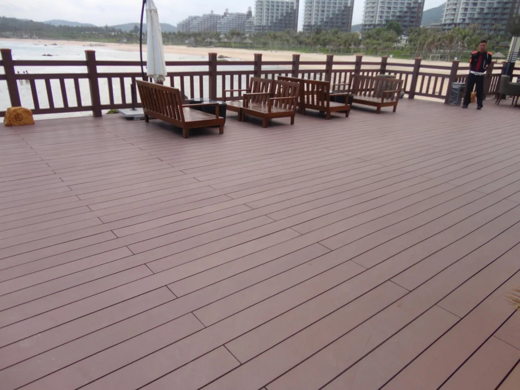 UV Stable Eco Friendly Grooved Surface WPC Hollow Composite Decking Flooring