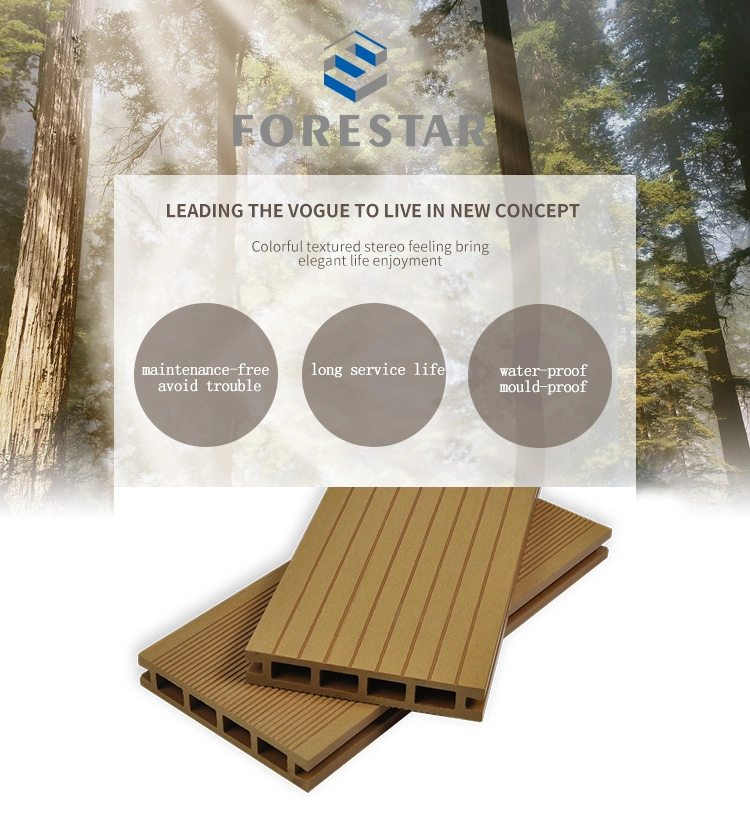High Quality Hollow Untrashield Engineered Wood Plastic Laminate WPC Composite Covering Floor Board Easily Installed WPC Outdoor Flooring 135*22