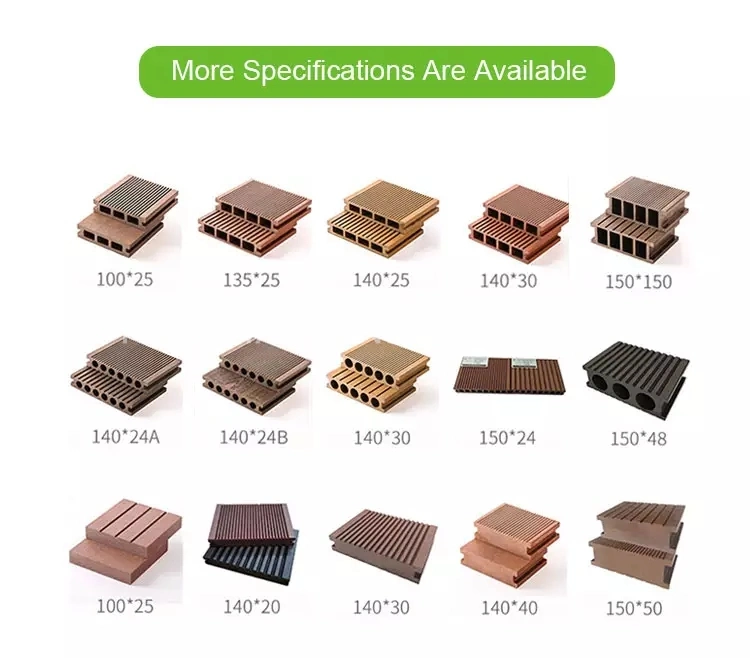 Anti Aging Hollow Profile Cheap Price Embossed Carefree Composite Plastic Wood WPC Outdoor Patio Eco Decking Flooring Wood Plastic Composite Waterproof Outdoor